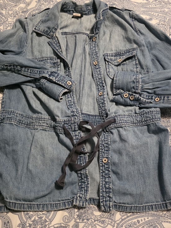 J. Crew Jackets & Blazers - J CREW Light Wash Denim Utility Jacket with Tie Waist